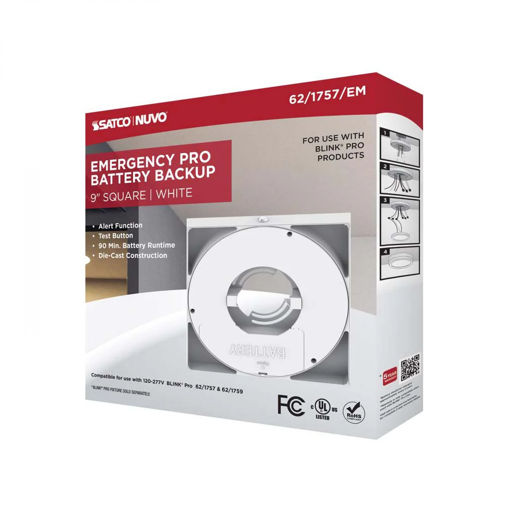 Blink Pro Emergency Battery Backup 9-in Square Shape White Finish - Image 6