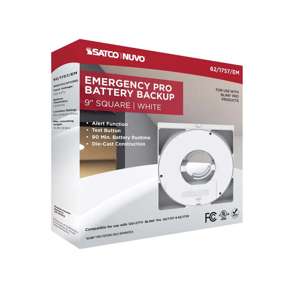 Blink Pro Emergency Battery Backup 9-in Square Shape White Finish - Image 7