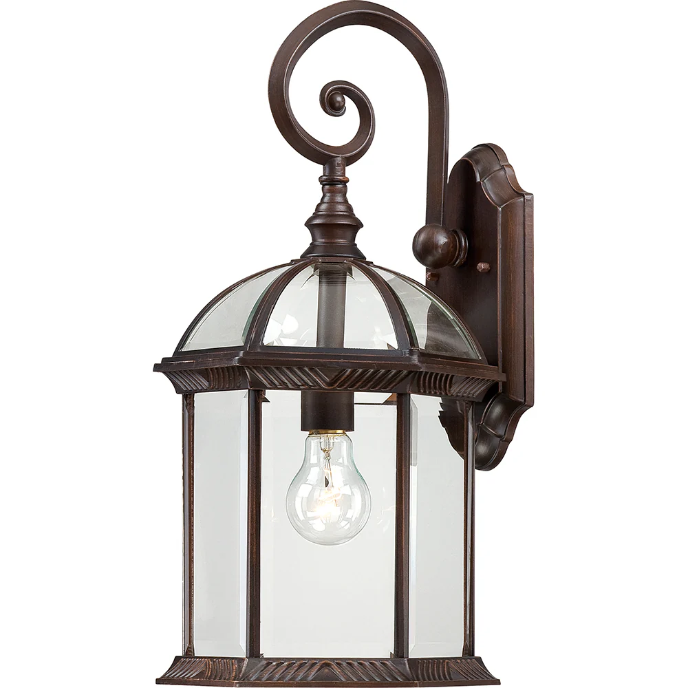 Nuvo Boxwood 1-Light 19" Outdoor Wall Light w/ Clear Glass in Rustic Bronze