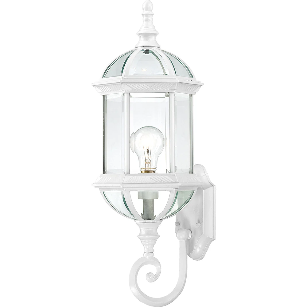 Nuvo Boxwood 1-Light 22" Outdoor Wall Light w/ Clear Glass in White Finish