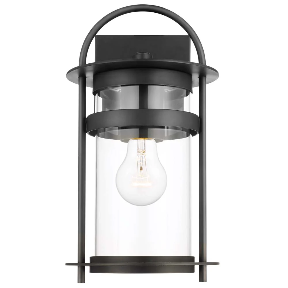 Bracer Medium Wall Lantern Matte Black Finish w/ Clear Glass - Image 2