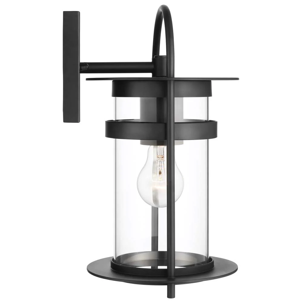 Bracer Medium Wall Lantern Matte Black Finish w/ Clear Glass - Image 4