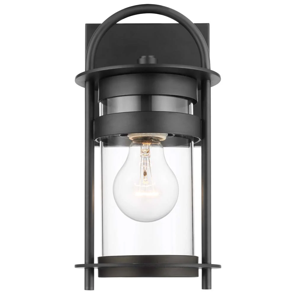 Bracer Small Wall Lantern Matte Black Finish w/ Clear Glass - Image 2