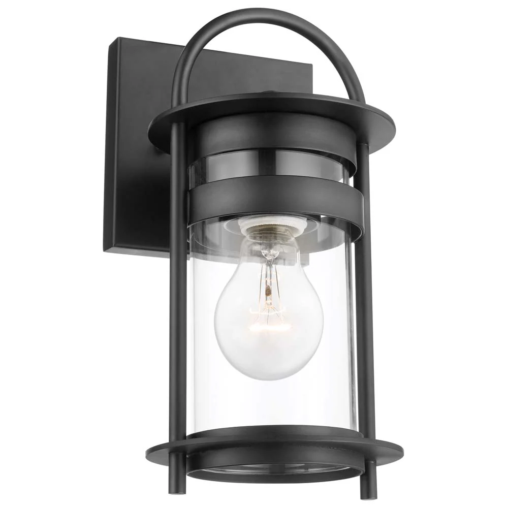 Bracer Small Wall Lantern Matte Black Finish w/ Clear Glass - Image 3