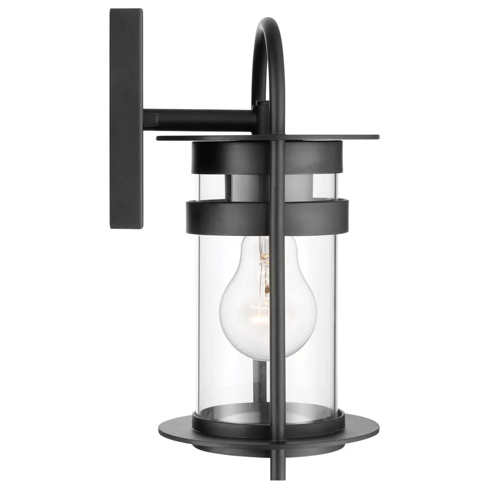 Bracer Small Wall Lantern Matte Black Finish w/ Clear Glass - Image 4
