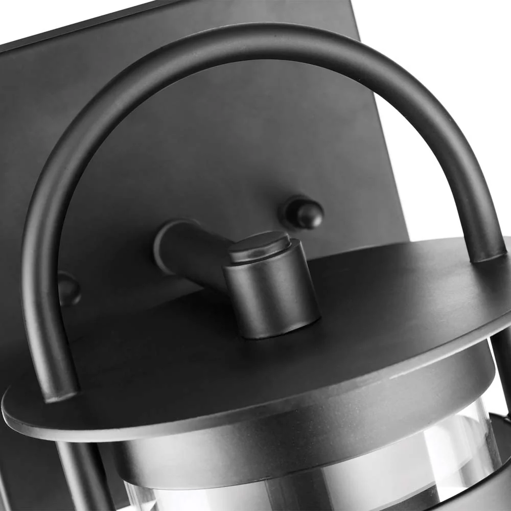 Bracer Small Wall Lantern Matte Black Finish w/ Clear Glass - Image 6