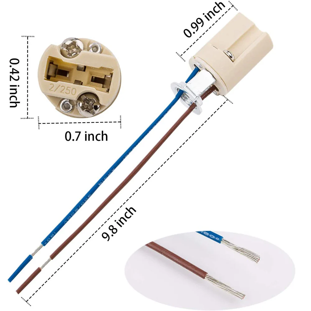 BulbAmerica G9 Threaded Ceramic Socket with 10in leads - Image 3