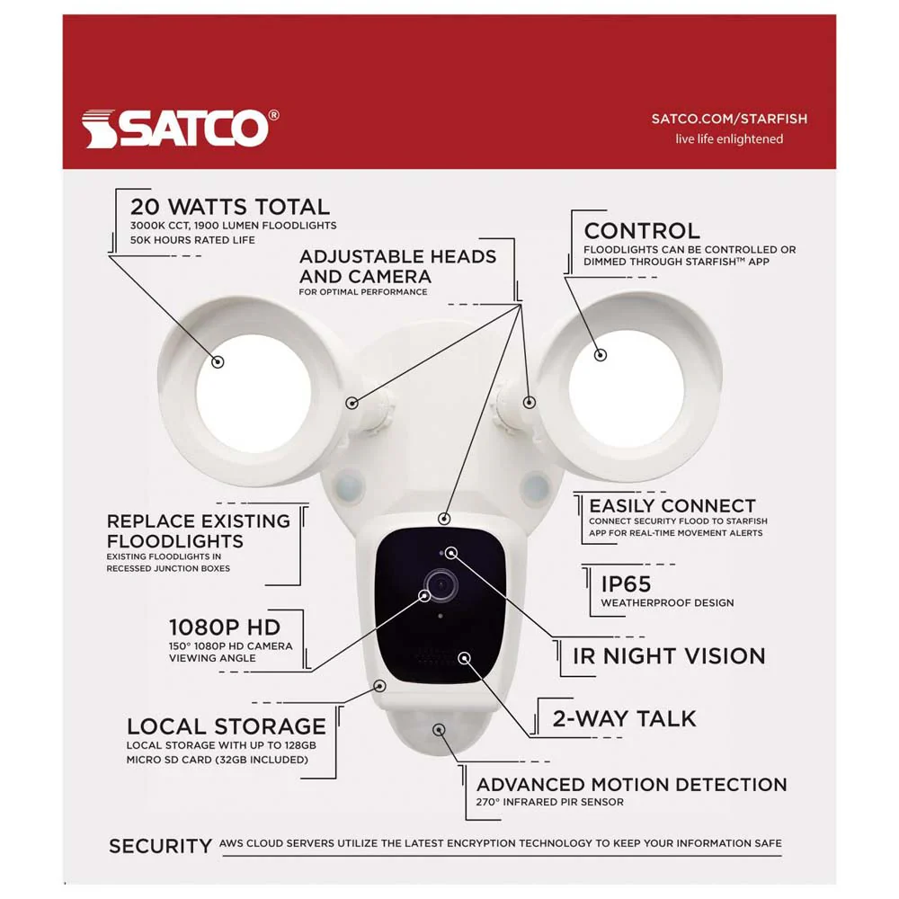 Bullet Outdoor SMART Security Camera Starfish enabled White Finish - Image 6