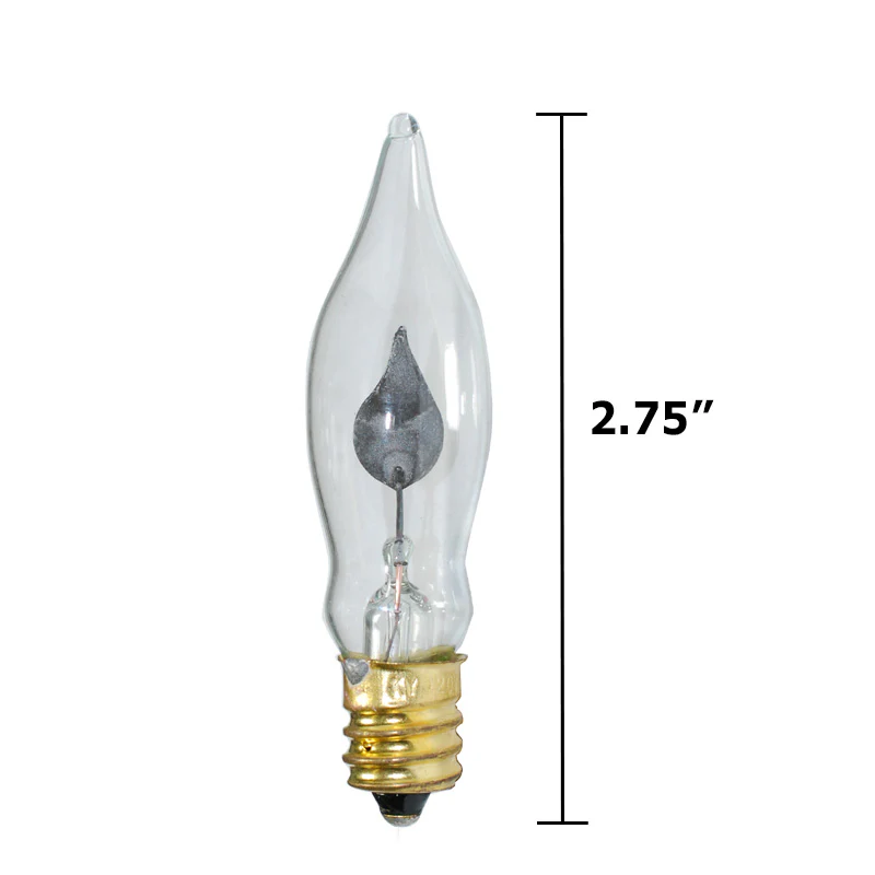 2Pk - C7 Flicker Flame Transparent Clear, 3.5 Watt Light Bulbs - Image 3
