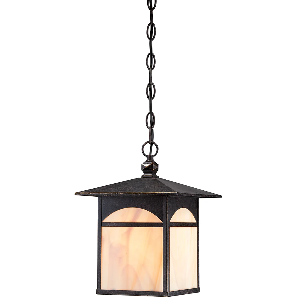 Canyon 1 LT Outdoor Hanging Fixture w/ Honey Stained Glass