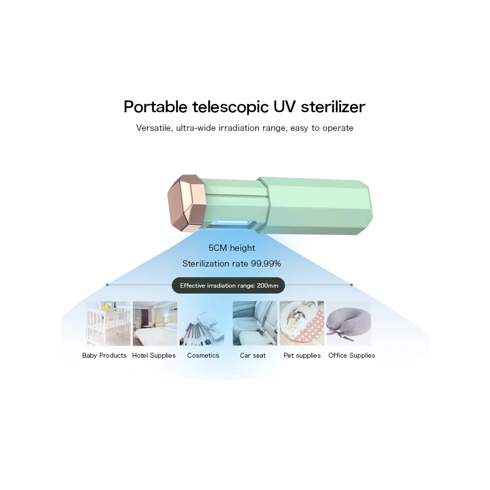 Chargeable Mini UV-C Sanitizer and Disinfection Stick - Green Finish - Image 4