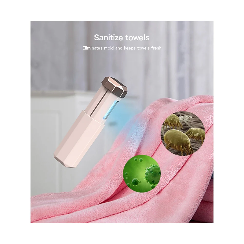 Chargeable Mini UV-C Sanitizer and Disinfection Stick - Pink Finish - Image 8
