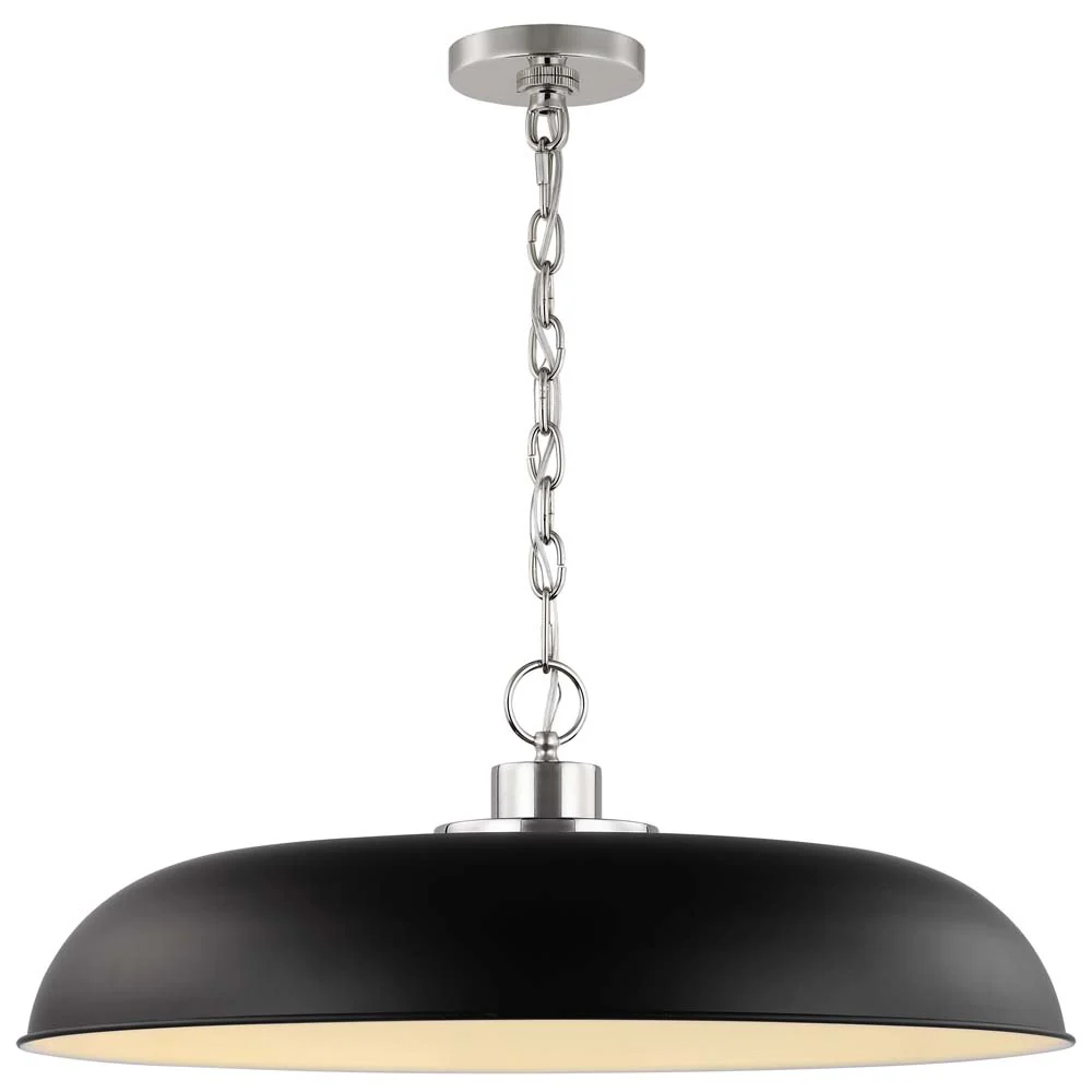 Colony 1-Light Large Pendant Matte Black with Polished Nickel - Image 2