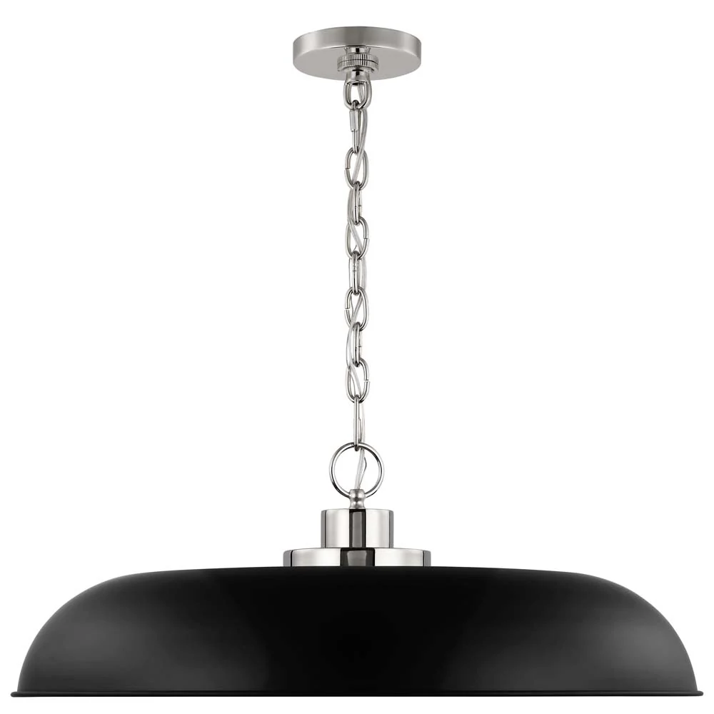 Colony 1-Light Large Pendant Matte Black with Polished Nickel - Image 3
