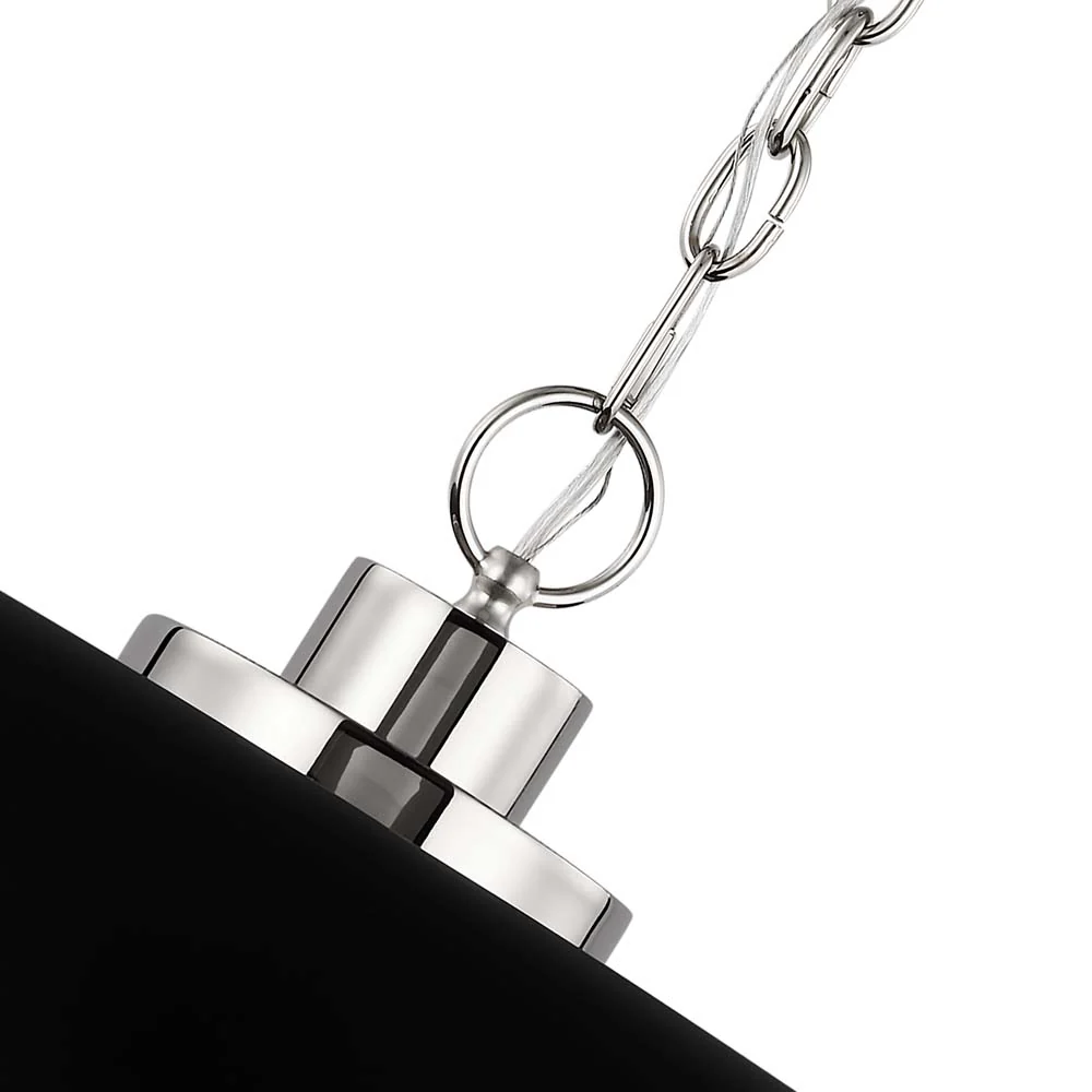 Colony 1-Light Large Pendant Matte Black with Polished Nickel - Image 4