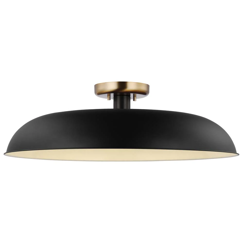 Colony 1-Light Large Semi-Flush Mount Fixture Matte Black - Image 2