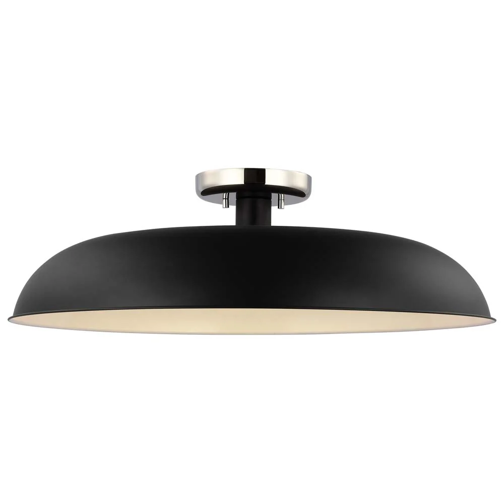 Colony 1-Light Large Semi-Flush Mount Fixture Matte Black - Image 2