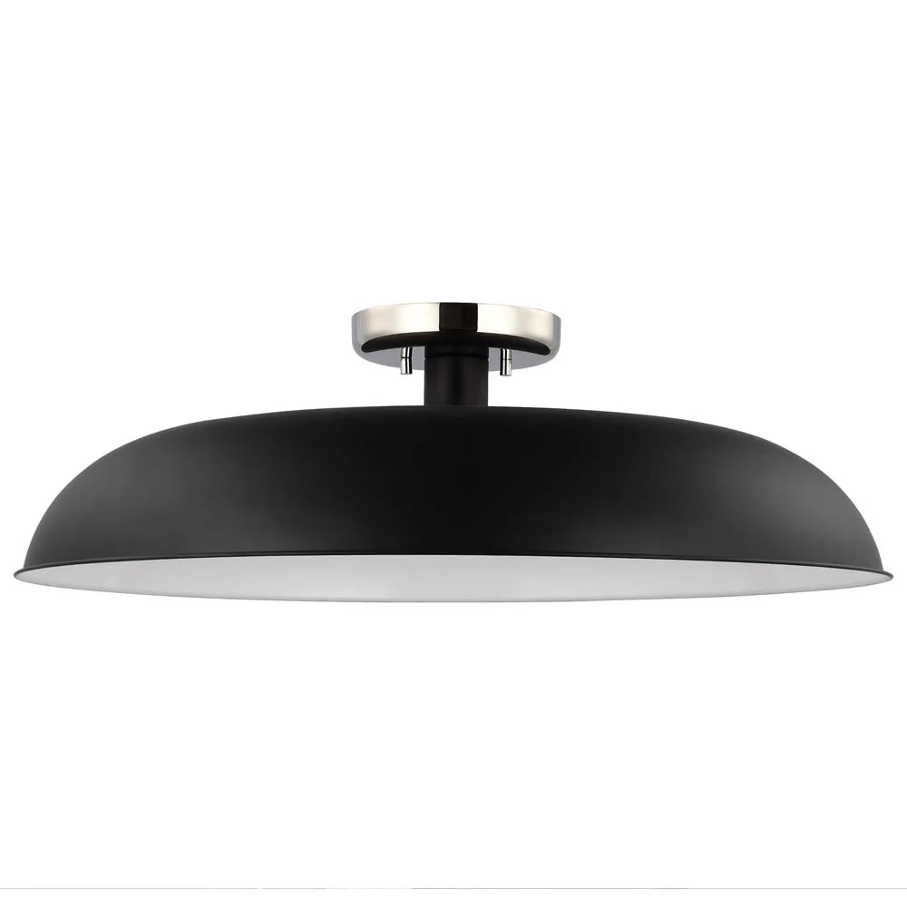 Colony 1-Light Large Semi-Flush Mount Fixture Matte Black - Image 3