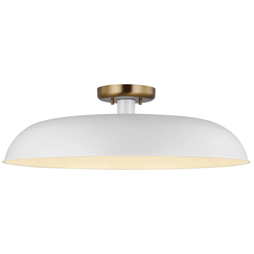 Colony 1-Light Large Semi-Flush Mount Fixture Matte White - Image 2