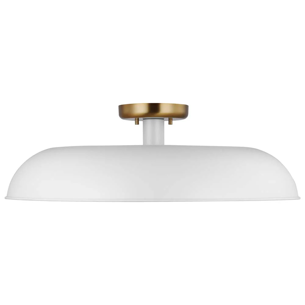 Colony 1-Light Large Semi-Flush Mount Fixture Matte White - Image 3