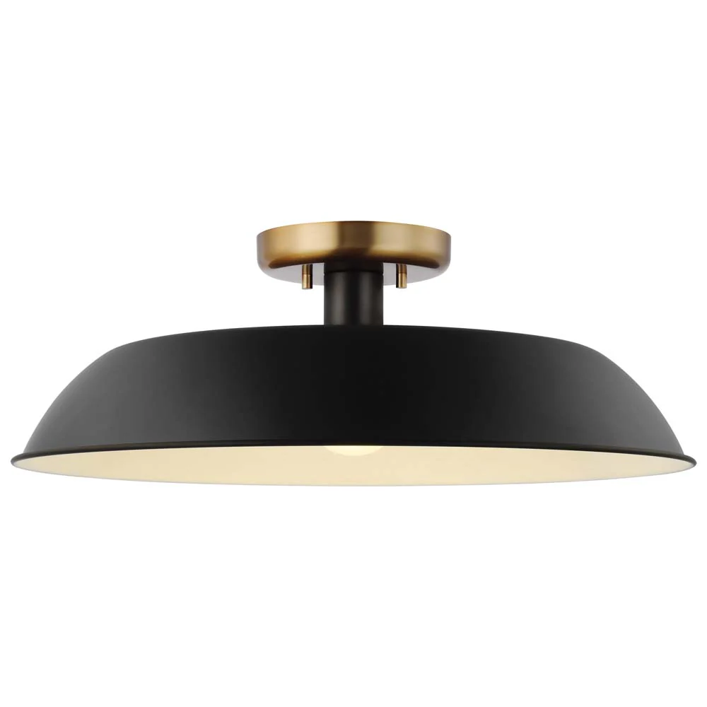 Colony 1-Light Medium Semi-Flush Mount Fixture Matte Black - Image 2