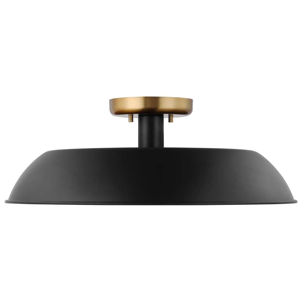 Colony 1-Light Medium Semi-Flush Mount Fixture Matte Black - Image 3