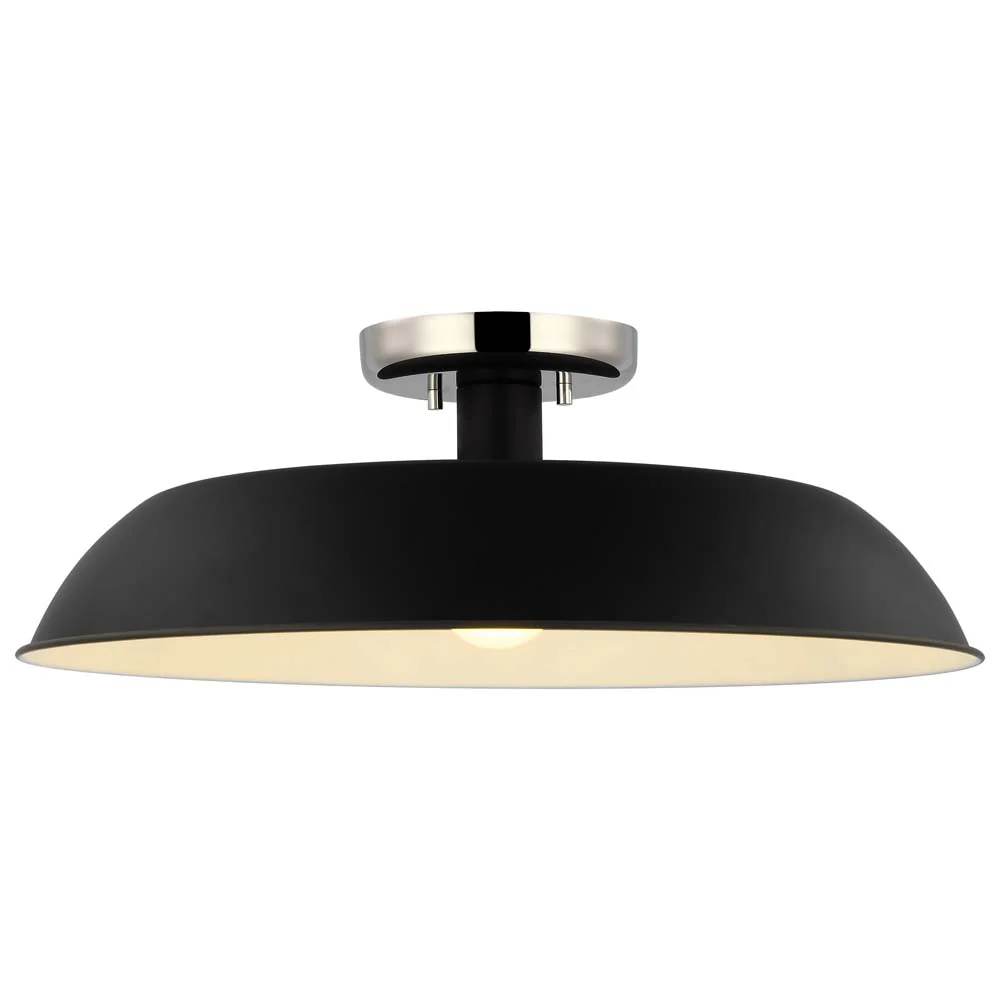 Colony 1-Light Medium Semi-Flush Mount Fixture Matte Black - Image 2