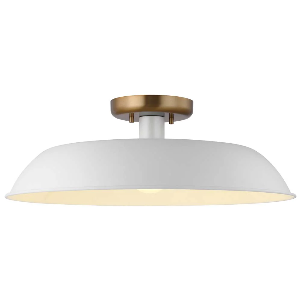 Colony 1-Light Medium Semi-Flush Mount Fixture Matte White - Image 2