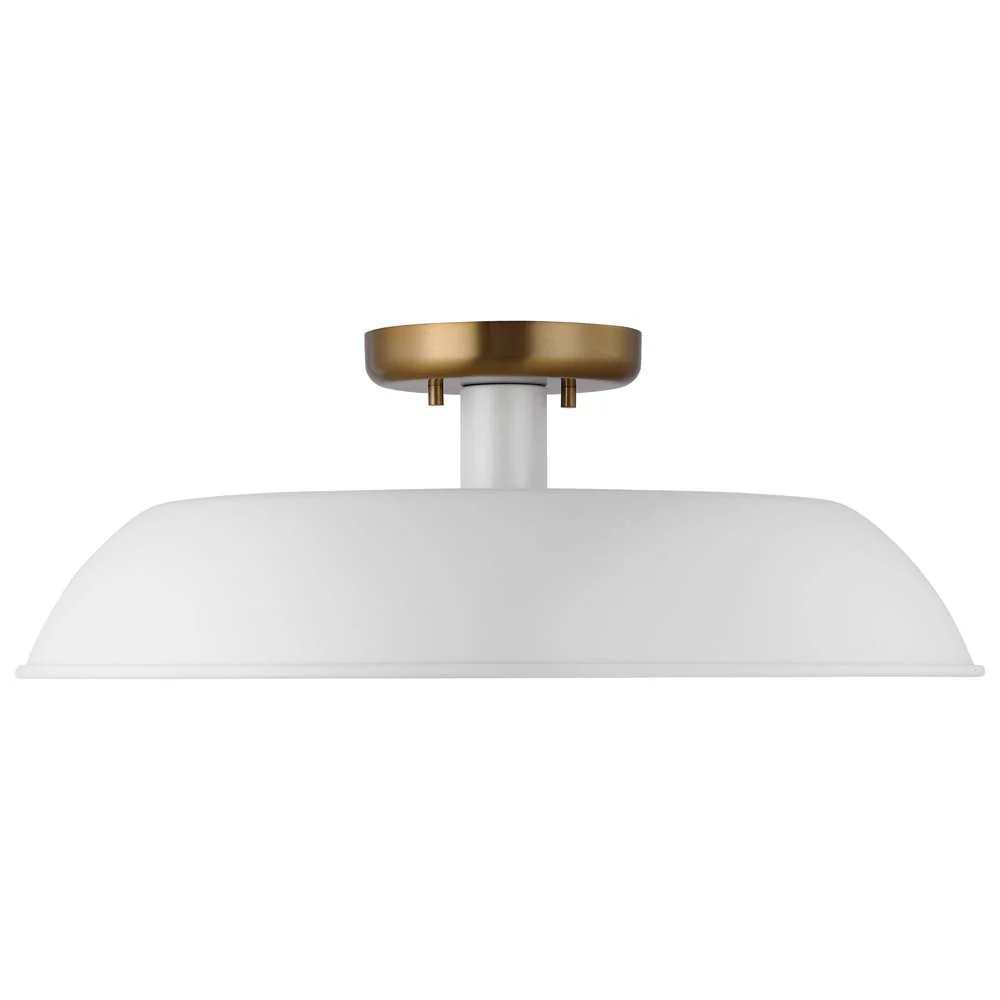 Colony 1-Light Medium Semi-Flush Mount Fixture Matte White - Image 3