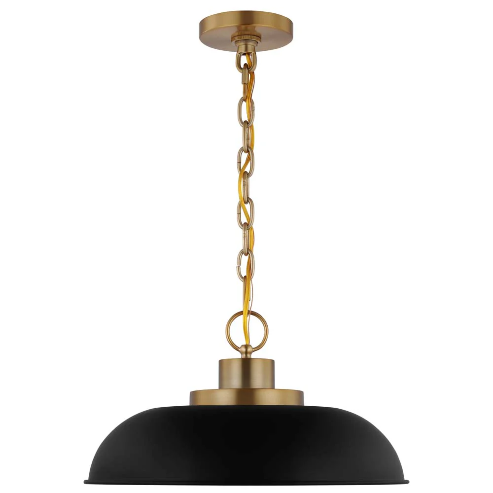 Colony 1-Light Small Pendant Matte Black with Burnished Brass - Image 3