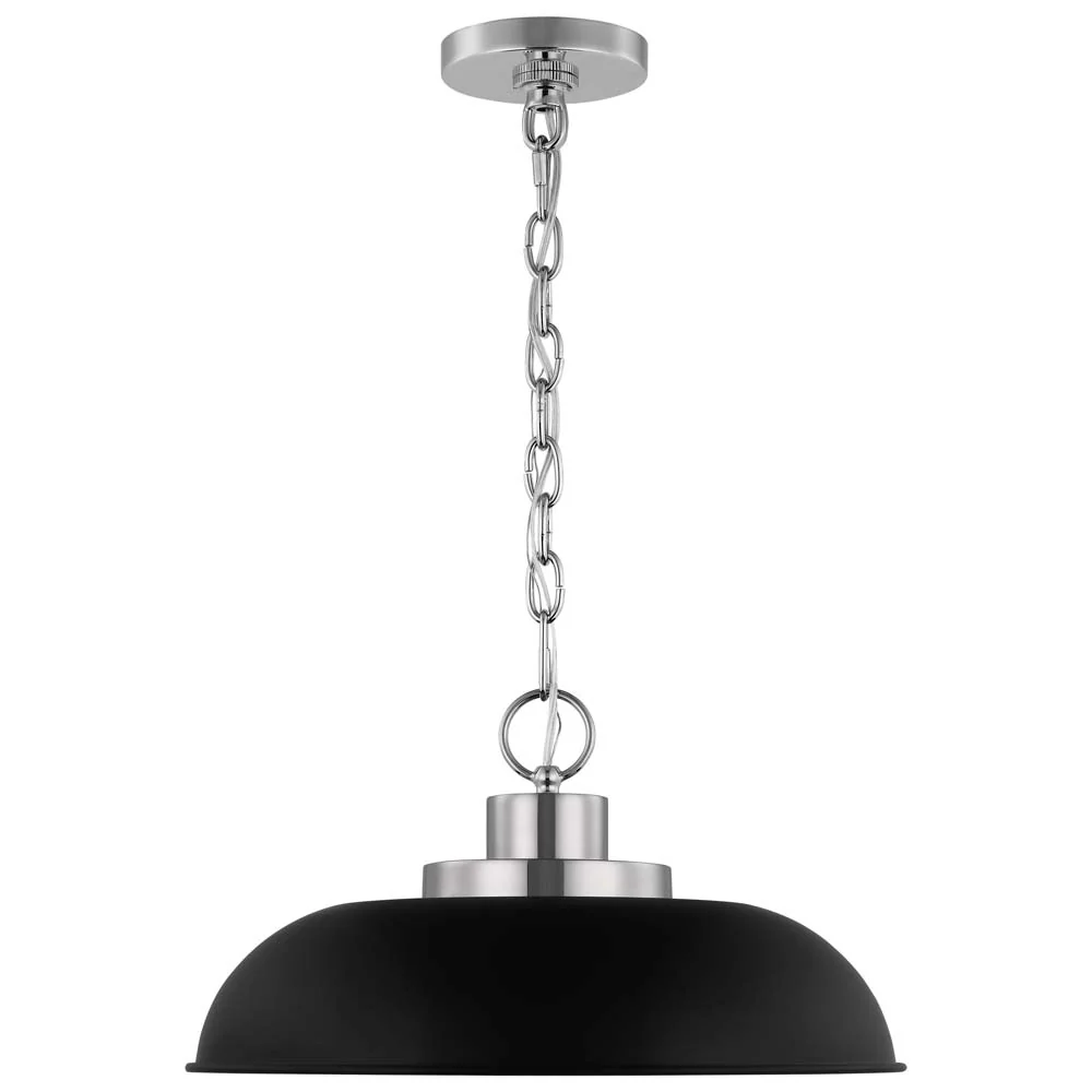 Colony 1-Light Small Pendant Matte Black with Polished Nickel - Image 3