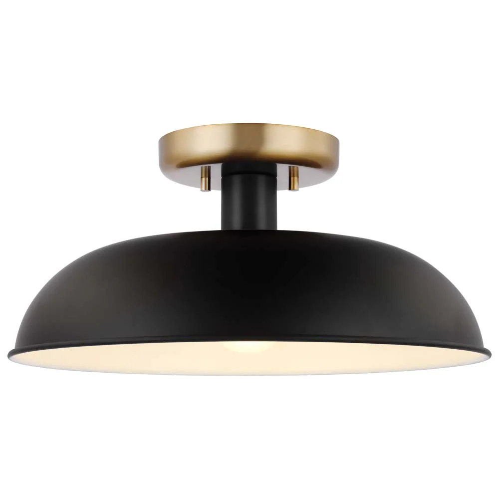 Colony 1-Light Small Semi-Flush Mount Fixture Matte Black - Image 2