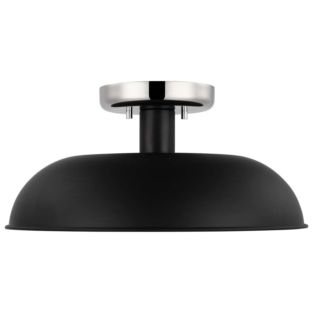 Colony 1-Light Small Semi-Flush Mount Fixture Matte Black - Image 3