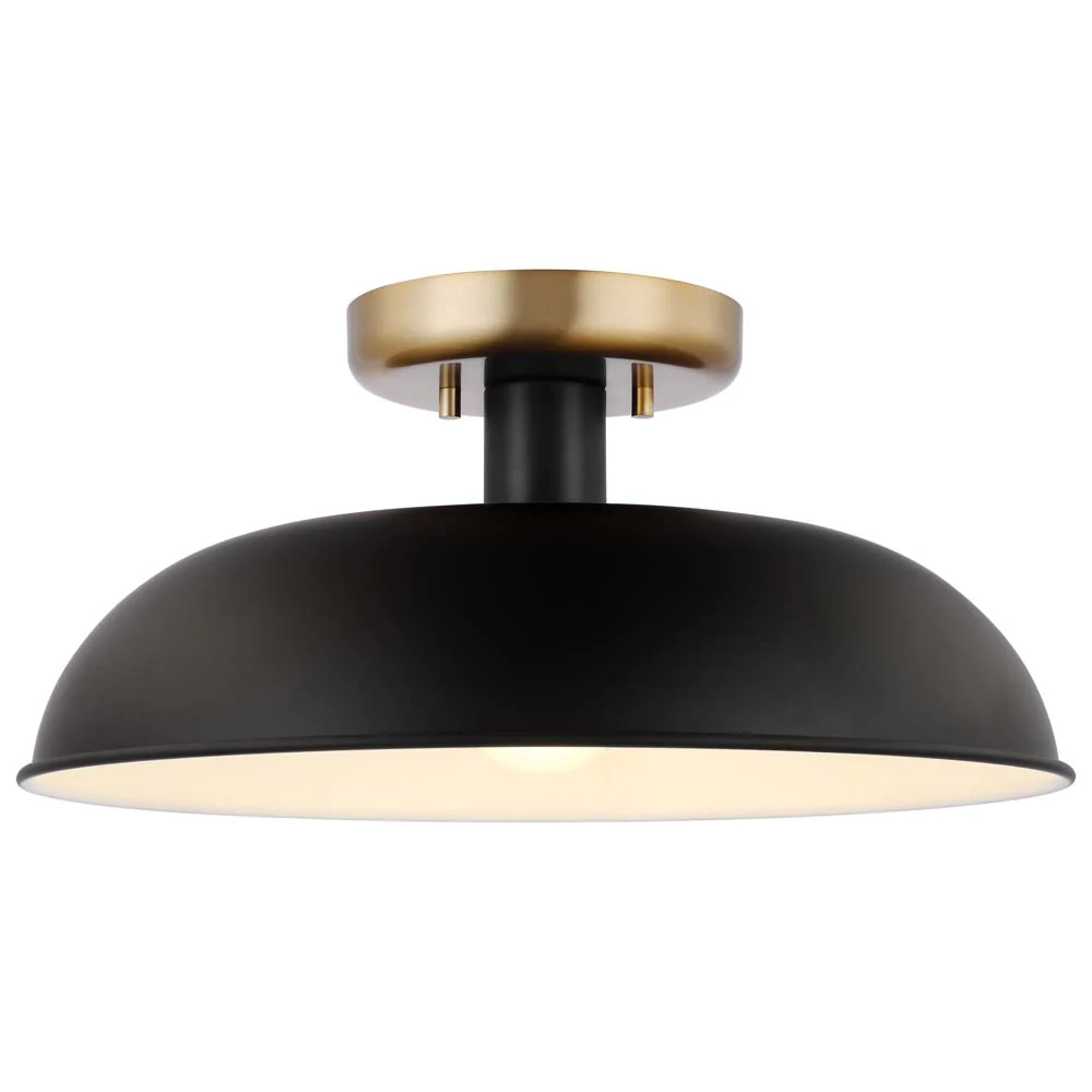 Colony 1-Light Small Semi-Flush Mount Fixture Matte Black - Image 2