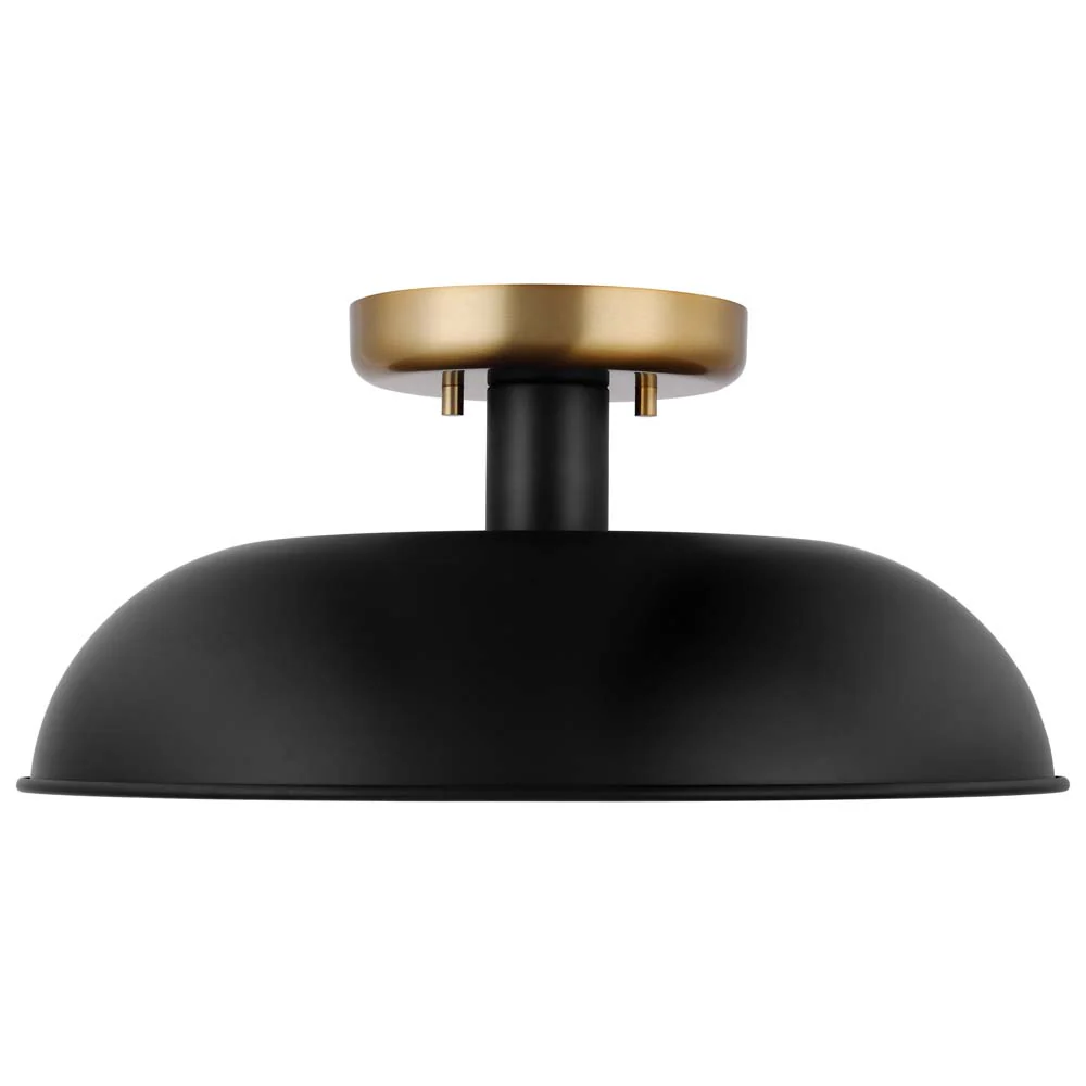 Colony 1-Light Small Semi-Flush Mount Fixture Matte Black - Image 3