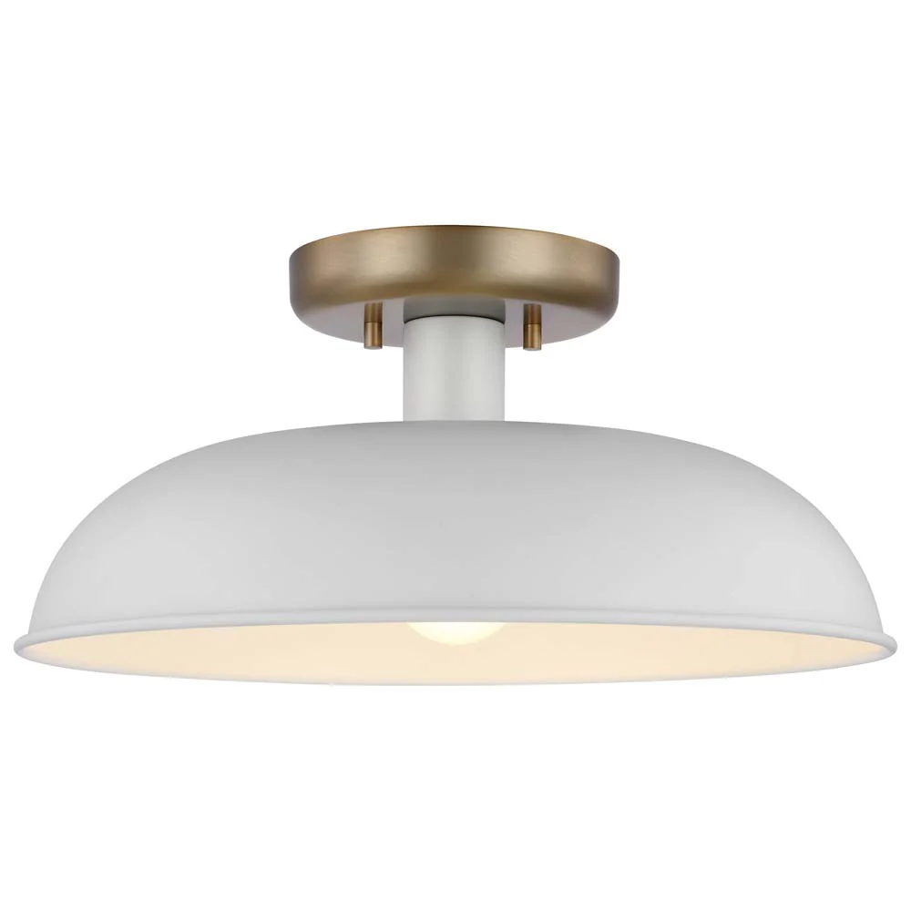 Colony 1-Light Small Semi-Flush Mount Fixture Matte White - Image 2