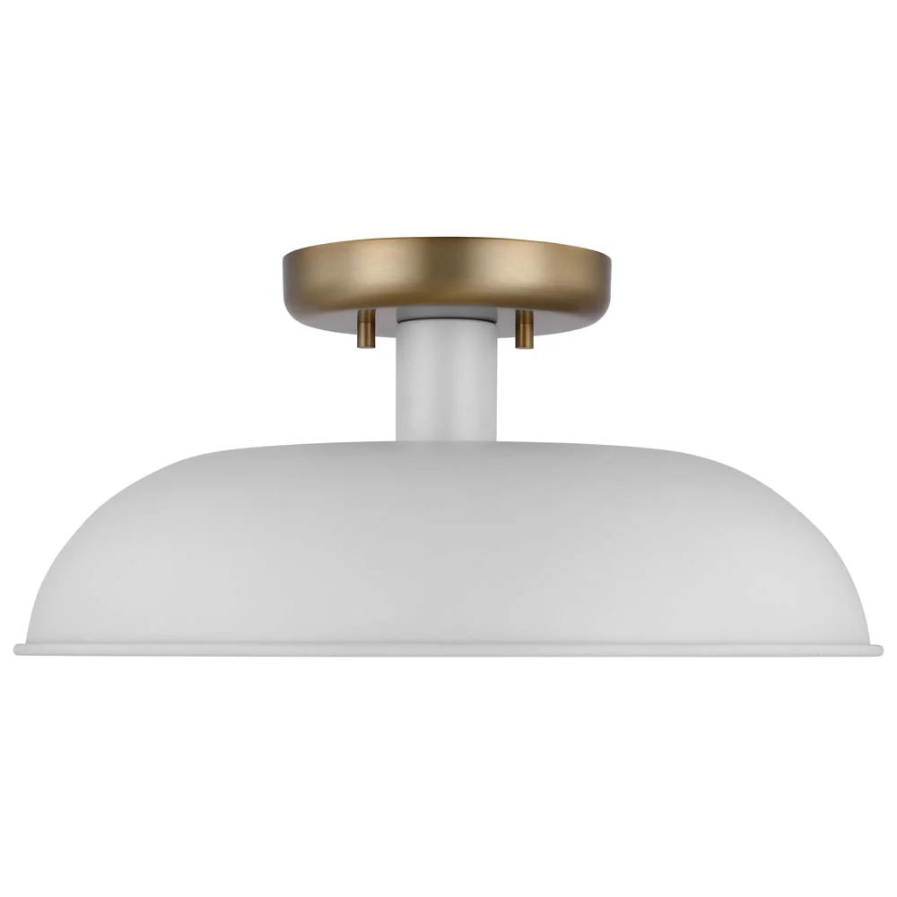 Colony 1-Light Small Semi-Flush Mount Fixture Matte White - Image 3