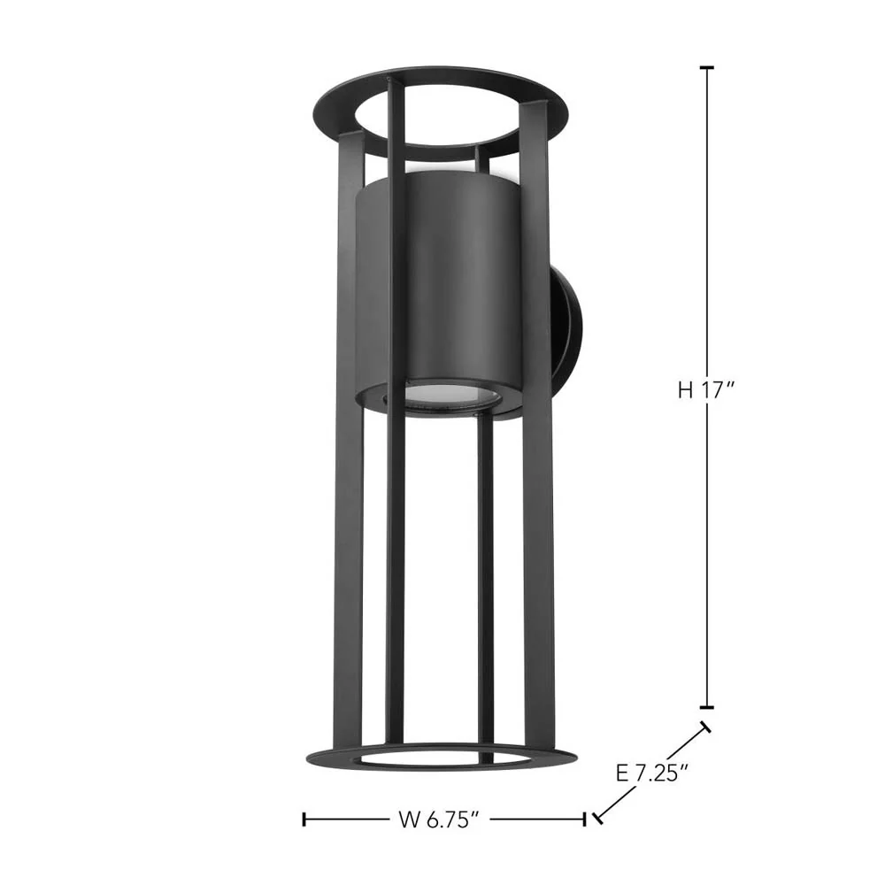 Continuum 15W LED Medium Wall Lantern Matte Black Finish - Image 6