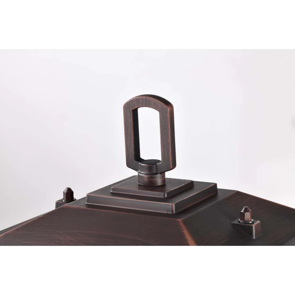 Cove Neck 14-in Post Light Lantern Rustic Bronze Finish w/ Clear Seeded Glass - Image 5