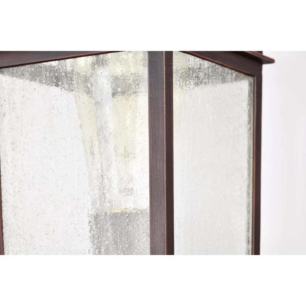 Cove Neck 14-in Post Light Lantern Rustic Bronze Finish w/ Clear Seeded Glass - Image 6