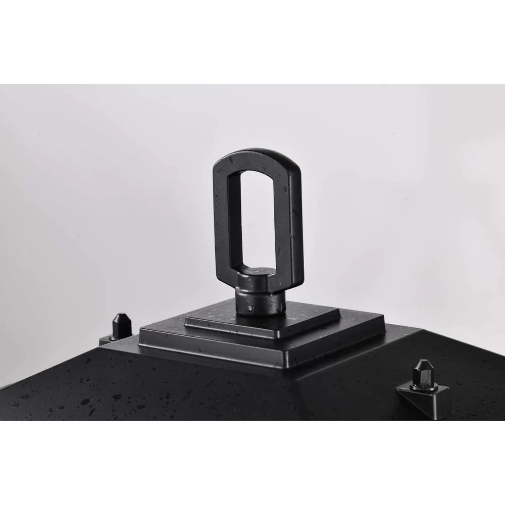 Cove Neck 14-in Post Light Lantern Textured Black Finish w/ Clear Seeded Glass - Image 3