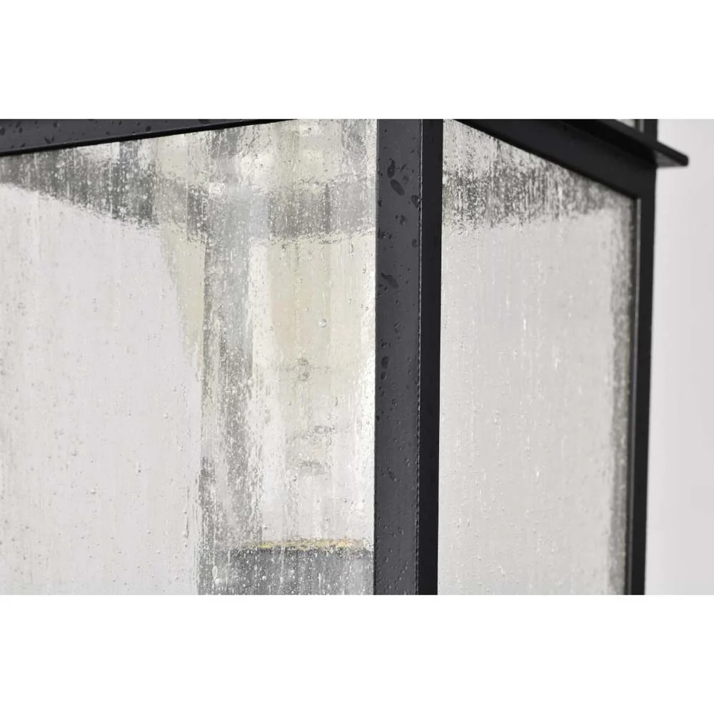 Cove Neck 14-in Post Light Lantern Textured Black Finish w/ Clear Seeded Glass - Image 5