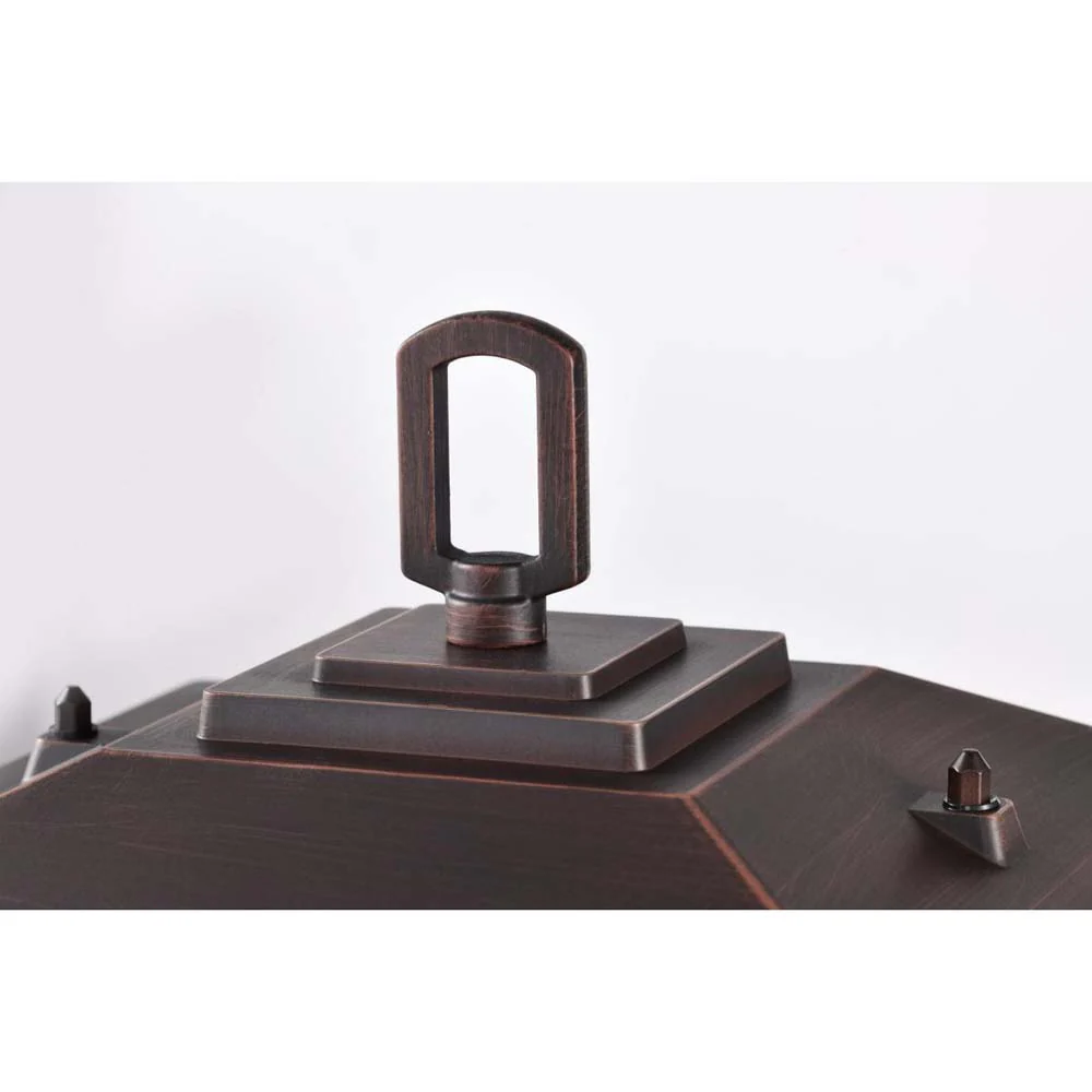 Cove Neck 16-in Post Light Lantern Rustic Bronze Finish w/ Clear Seeded Glass - Image 6