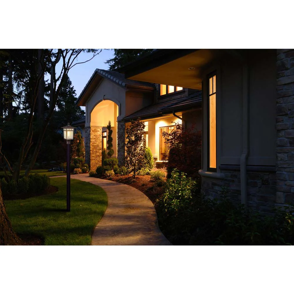 Cove Neck 16-in Post Light Lantern Rustic Bronze Finish w/ Clear Seeded Glass - Image 9
