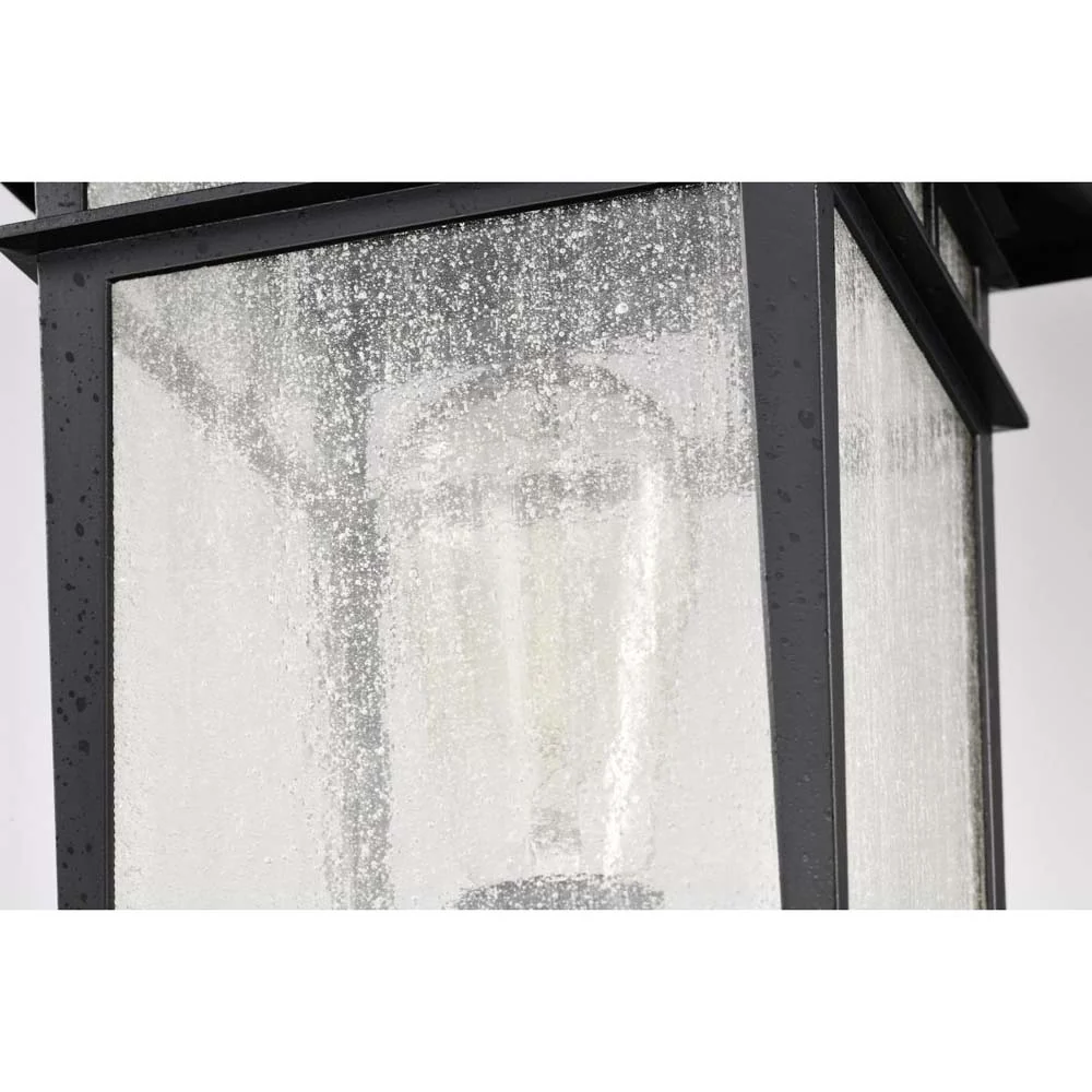 Cove Neck 16-in Post Light Lantern Textured Black Finish w/ Clear Seeded Glass - Image 7