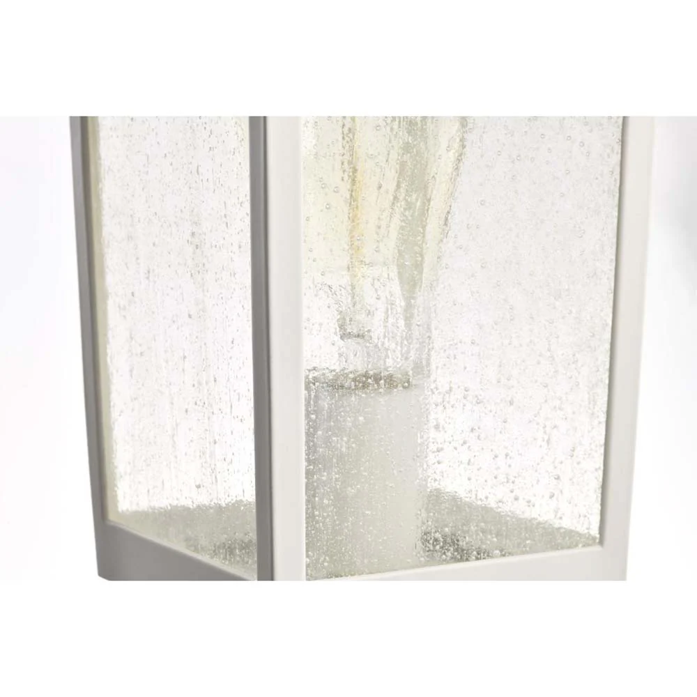 Cove Neck Large 16-in Post Light Lantern White Finish w/ Clear Seeded Glass - Image 3