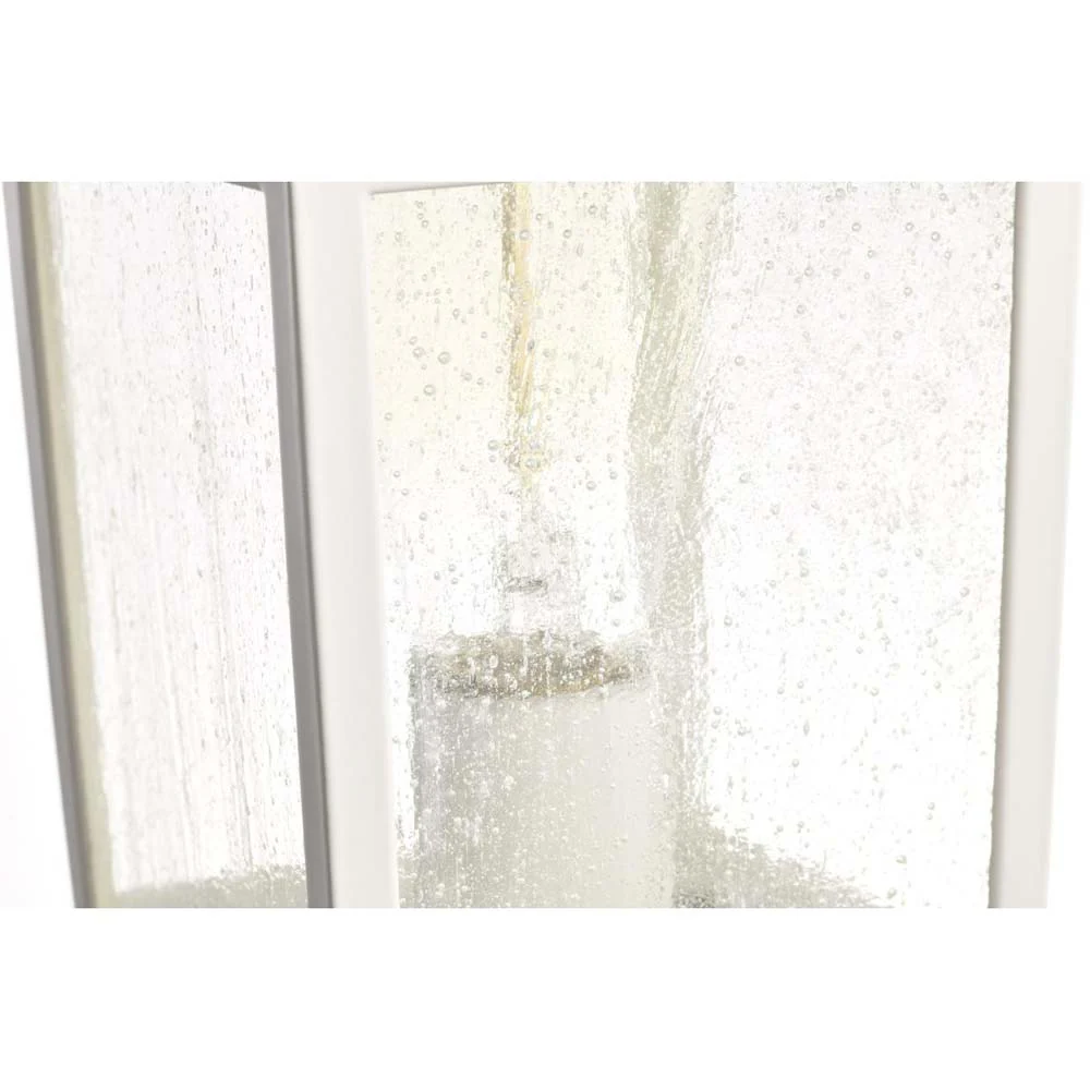 Cove Neck Large 16-in Post Light Lantern White Finish w/ Clear Seeded Glass - Image 7
