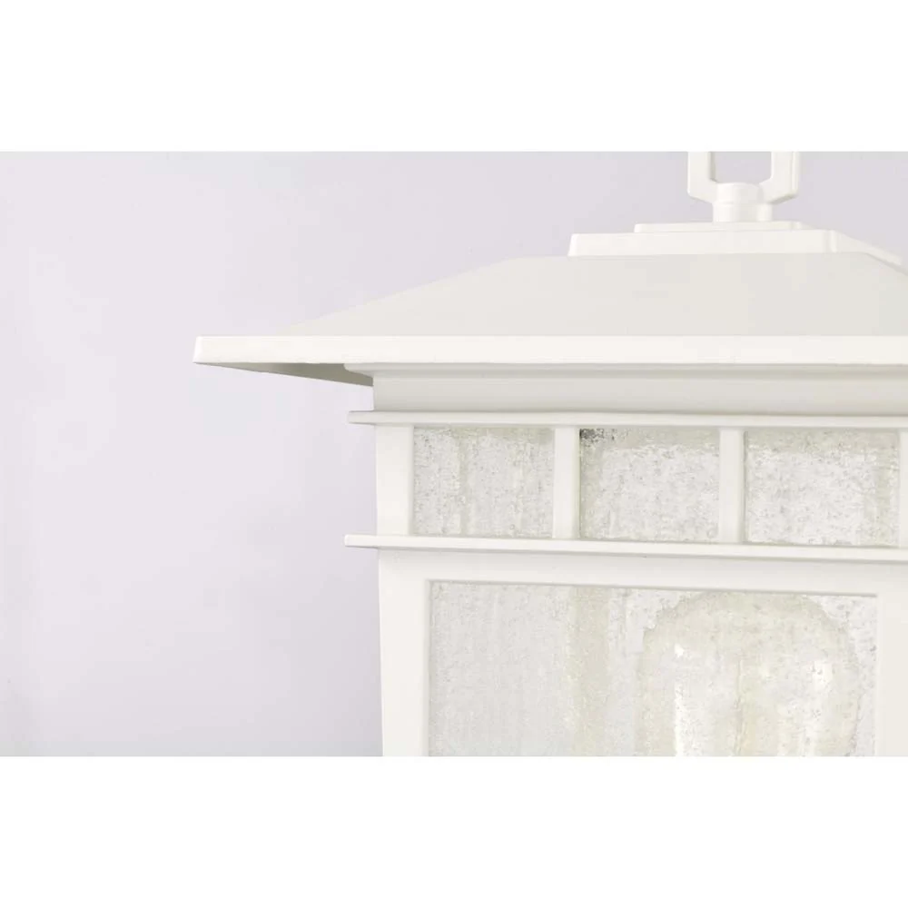 Cove Neck Outdoor 14-in Post Light Lantern White Finish w/ Clear Seeded Glass - Image 5