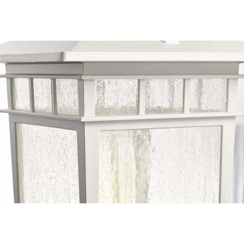 Cove Neck Outdoor 14-in Post Light Lantern White Finish w/ Clear Seeded Glass - Image 6
