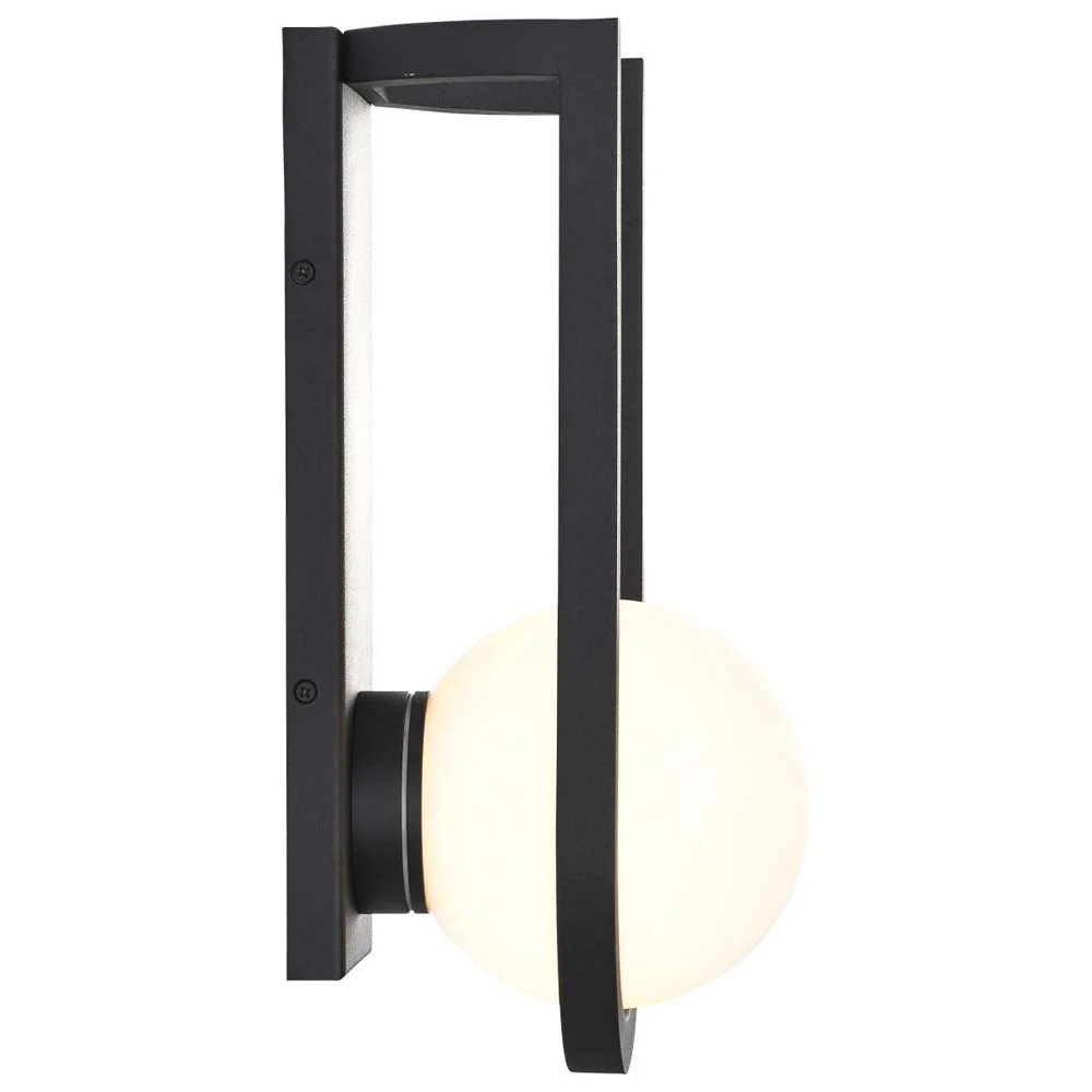 Cradle 6W LED Large Wall Lantern Matte Black w/ White Opal Glass - Image 2